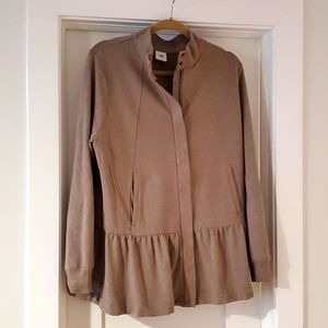 CAbi Taupe Topper Jacket with Peplum
